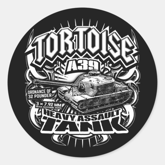 A39 Tortoise Classic Ronde Sticker Sticker (Voorkant)