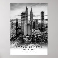 A3 Kuala Lumpur Maleisië coördineert Poster