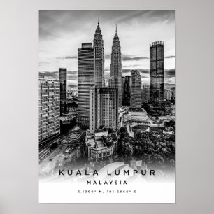 A3 Kuala Lumpur Maleisië coördineert Poster