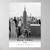 A3 New York USA Coordinates Poster (Voorkant)