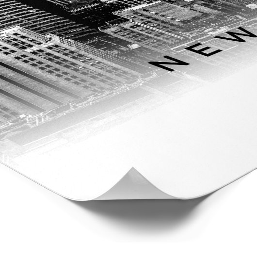 A3 New York USA Coordinates Poster (Hoek)