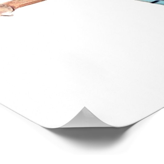 A3 Prachtige blauwe potlood Tekenafdruk Poster (Hoek)