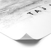 A3 Taj Mahal India Coördinaten Poster (Hoek)