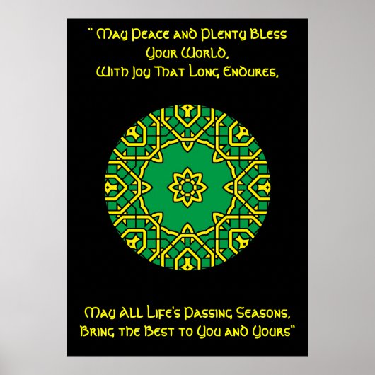 A42 Celtic Kaleidoscopic Mandala-Irish Blessing.6 Poster (Voorkant)