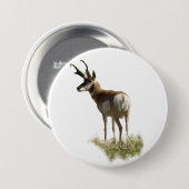 A43 Gaffelbok hertengewei Ronde Button 7,6 Cm (Voorkant /achterkant)