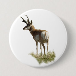 A43 Gaffelbok hertengewei Ronde Button 7,6 Cm
