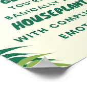 A4 Huisplant Humor Poster voor Plant liefhebbers (Hoek)