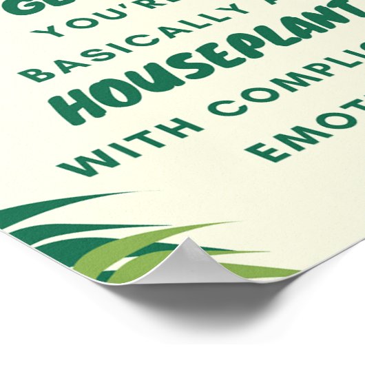 A4 Huisplant Humor Poster voor Plant liefhebbers (Hoek)