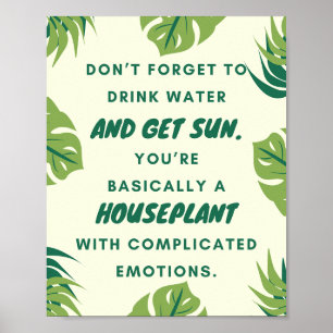 A4 Huisplant Humor Poster voor Plant liefhebbers