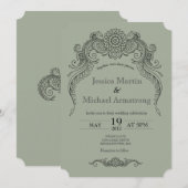 A4- oprolmodel voor bruiloft kaart (Voorkant / Achterkant)