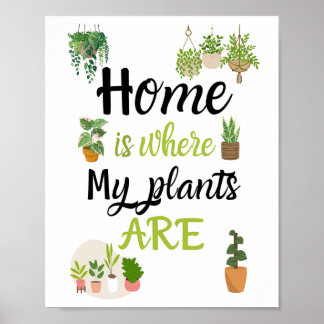 A4 Poster Home is waar mijn planten zijn