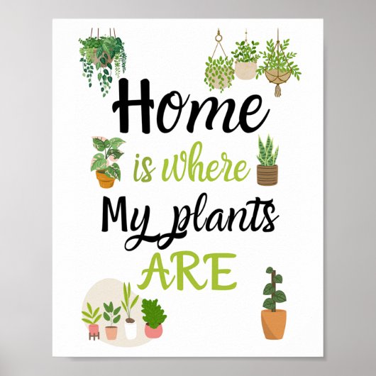 A4 Poster Home is waar mijn planten zijn (Voorkant)