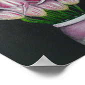 A4 Prachtige roze bloemen acrylverfafdruk Poster (Hoek)