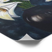 A4 Prachtige witte bloemen acrylverfafdruk Poster (Hoek)