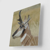 A4 Pronghorn Shot Profile Antelope Vierkante Klok (Hoek)