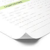 A4 Recept Sjabloon (Directe Download) Poster (Hoek)