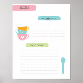 A4 Recept Sjabloon (Directe Download) Poster