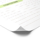 A4 Recept Sjabloon (Directe Download) Poster (Hoek)