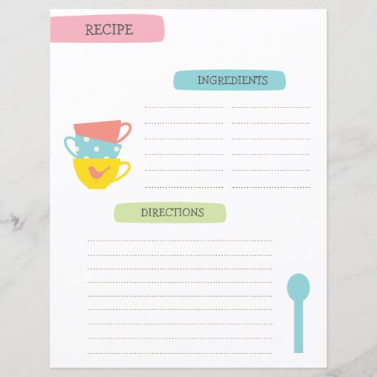 A4 Recipe Template (Voorkant)