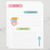 A4 Recipe Template (Voorkant / Achterkant)