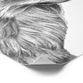 A4 Roodzwenkpotlood Tekening monochroom afdrukken Poster (Hoek)