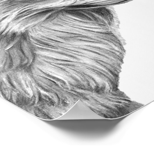 A4 Roodzwenkpotlood Tekening monochroom afdrukken Poster (Hoek)