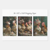 A4 Rooster Collectie Inpakpapier Decoupage Vel (Voorkant 3)