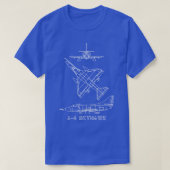 A4 Skyhawk American 1950s Jet Fighter Plane Diagra T-shirt (Design voorkant)