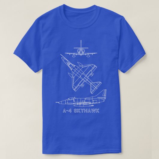 A4 Skyhawk American 1950s Jet Fighter Plane Diagra T-shirt (Design voorkant)