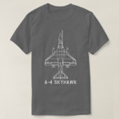 A4 Skyhawk gevechtsvliegtuig Vliegtuig blauwdruk P T-shirt (Design voorkant)