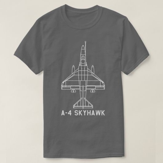 A4 Skyhawk gevechtsvliegtuig Vliegtuig blauwdruk P T-shirt (Design voorkant)