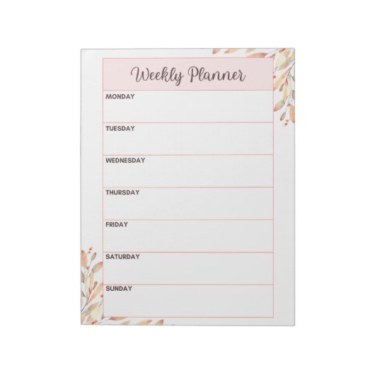 A4 Weekplanner Notitieblok (Linkerzijde)