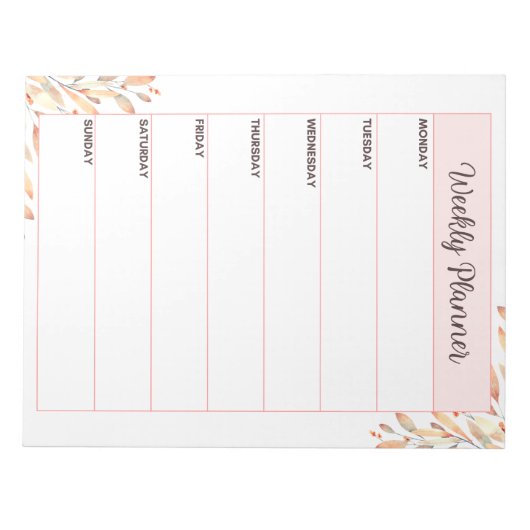 A4 Weekplanner Notitieblok (Voorkant)