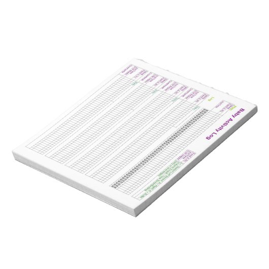A5-Baby-activiteitenlog Notitieblok (Linkerzijde)