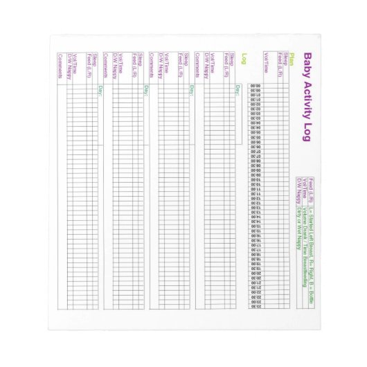 A5-Baby-activiteitenlog Notitieblok (Voorkant)