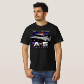 A5 Luchtvaart op vliegdekschip met supersonische b T-shirt (Voorkant volledig)