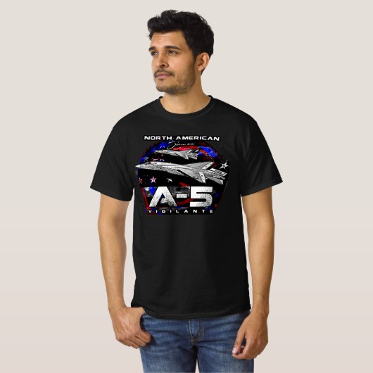 A5 Luchtvaart op vliegdekschip met supersonische b T-shirt (Voorkant volledig)