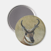 A5 Pronghorn Antelope Big Buck Head Shot Magneet (Voorkant / Achterkant)