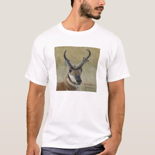 A5 Pronghorn Antelope Big Buck Head Shot T-shirt (Voorkant)