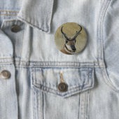 A5 Pronghorn Antelope Ronde Button 5,7 Cm (In situ)