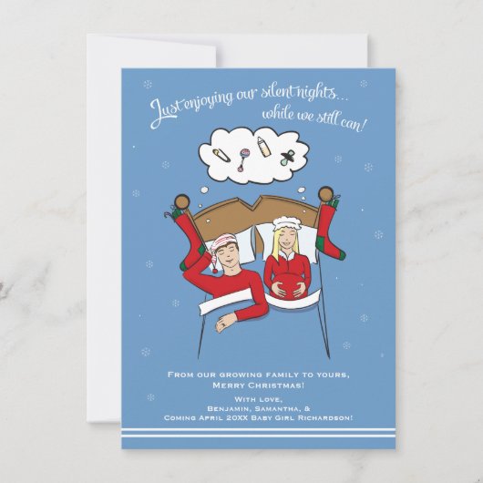 A6 kerstkaart Zwangerschap - Blonde Kaart (Voorkant)