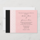 A6 Lichte roze eenzijdige Damask Wedding Invitatio Kaart (Voorkant)