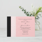 A6 Lichte roze eenzijdige Damask Wedding Invitatio Kaart (Staand voorkant)