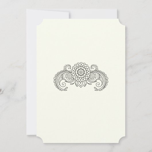 A6- scroll ontwerp bruiloft uitnodigingskaart kaart (Achterkant)