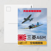 A6M MITSUBISHI "ZERO" GEVECHTSESKADER BRIEFKAART (Voorkant / Achterkant)