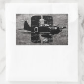 A6M nul Rechthoekige Sticker (Tas)