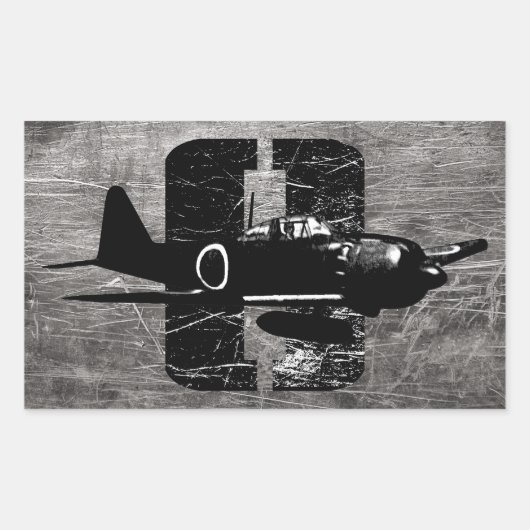 A6M nul Rechthoekige Sticker (Voorkant)