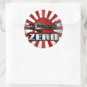 A6M nul Ronde Sticker (Tas)