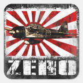 A6M nul Vierkante Sticker (Voorkant)