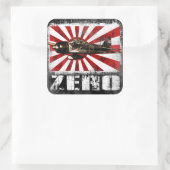 A6M nul Vierkante Sticker (Tas)